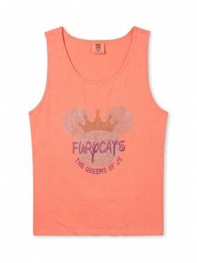 Comfort Colors Coral Pink Crystal-Embellished Tank Top